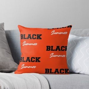 Black Summer Orange Halloween Pillow